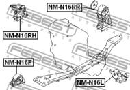 NM-N16RR - Poduszka silnika FEBEST /tył/ NISSAN ALMERA 00-06