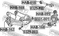 HAB-162 - Tuleja wahacza FEBEST /tył/ HONDA CR-V 07-12 /zestaw/
