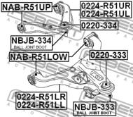 0220-334 - Sworzeń wahacza FEBEST /przód górny/ NISSAN PATHFINDER 05-13