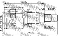 2111-CA220RH - Przegub nap.FEBEST /P/ /wew. / FORD MONDEO 07-14