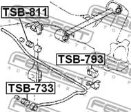 TSB-793 - Poduszka stabilizatora FEBEST /tył/ 20 TOYOTA BB/OPEN DECK 4WD 03-05
