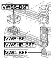 VWSS-B6F - Poduszka amortyzatora FEBEST /przód/ VAG A3 03-13