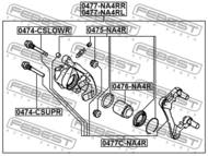 0474-CSLOWR - Prowadnica zacisku hamulcowego FEBEST /tył/ MITSUBISHI LANCER 00-09
