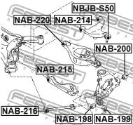 NAB-216 - Tuleja wahacza FEBEST /tył/ NISSAN ELGRAND 02-10