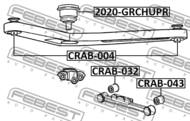 CRAB-043 - Tuleja wahacza FEBEST /tył/ JEEP GRAND CHEROKEE 04-10