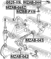 MZAB-045Z - Tuleja wahacza FEBEST /przód dolny/ MAZDA XEDOS-9/MILLENIA 93-01