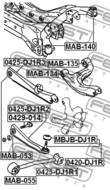 MAB-053 - Tuleja wahacza FEBEST /tył/ MITSUBISHI GALANT 06-12