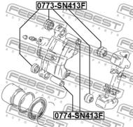 0773-SN413F - Osłona prowadnicy zacisku hamulcowego FEBEST /przód/ SUZUKI BALENO/ESTEEM 95-01