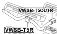 VWSB-T5R - Poduszka stabilizatora FEBEST /tył/ VAG T5 03-15 20,7mm /wewnętrzna/