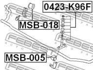 MSB-018 - Poduszka stabilizatora FEBEST /przód/ 20 MITSUBISHI PAJERO/MONTERO SPORT/CHALLENGER 96-09