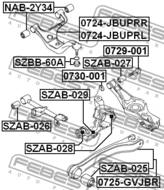 SZAB-025 - Tuleja wahacza FEBEST SUZUKI GRAND VITARA/ESCUDO 06-14