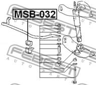 MSB-032 - Poduszka stabilizatora FEBEST /przód/ 26 MITSUBISHI L300 86-13