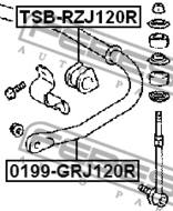 TSB-RZJ120R - Poduszka stab.FEBEST /tył/ 19 TOYOTA LAND CRUISER PRADO 120 02-09