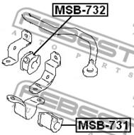 MSB-732 - Poduszka stabilizatora FEBEST /przód/ 21 MITSUBISHI CHARIOT/SPACE WAGON GRANDIS 92-00