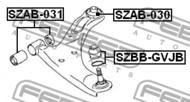 SZAB-030 - Tuleja wahacza FEBEST /tył/ SUZUKI GRAND VITARA/ESCUDO 06-14