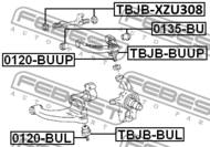 0120-BUUP - Sworzeń wahacza FEBEST /przód górny/ TOYOTA DYNA/TOYOACE 99-07