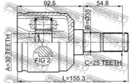 0411-N33 - Przegub nap.FEBEST /wew. / MITSUBISHI CHARIOT/SPACE WAGON GRANDIS 92-00