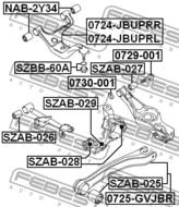 SZAB-028 - Tuleja zwrotnicy FEBEST /tył/ SUZUKI GRAND VITARA/ESCUDO 06-14