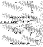 TAB-367 - Tuleja wahacza FEBEST /przód dolny/ TOYOTA HILUX 04-12