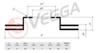 VE31576 - Tarcza hamulcowa VEGGA (odp.DF6371) /tył/ 315X23 GM ZAFIRA 11-