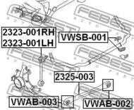VWSB-001 - Poduszka stabilizatora FEBEST /tył/ VAG TOUAREG 03-10/PORSCHE CAYENNE 03-
