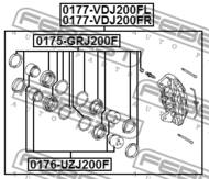 0177-VDJ200FL - Zacisk hamulcowy FEBEST /przód L/ TOYOTA LAND CRUISER 200 -07