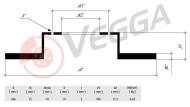 VE31590 - Tarcza hamulcowa VEGGA (odp.DF6656) /tył/ 268X12 PSA 308/C4 GRAND PICASSO 13-