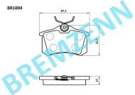 BR1004 - Klocki hamulcowe BREMZENN (odp.GDB1330) VAG A1/A2/A3/A4/A6/A8/TT/LEON/GOLF/PSA C4/DS3