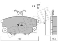 22-0030-1 MET - Klocki hamulcowe METELLI (odp.GDB458) ALFA ROMEO 146 94-/FIAT PUNTO 94-/TIPO/TEMPRA