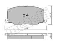 22-0067-0 MET - Klocki hamulcowe METELLI (odp.GDB798) TOYOTA CAMRY 86-91