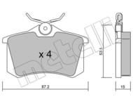 22-0100-0 MET - Klocki hamulcowe METELLI (odp.GDB1121/GDB823) gr.15mm