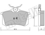 22-0100-1 MET - Klocki hamulcowe METELLI (odp.GDB1267/GDB1328/GDB1504/GDB1330) gr.17mm