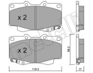 22-0129-1 MET - Klocki hamulcowe METELLI (odp.GDB3428) TOYOTA HILUX 01-