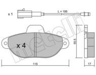 22-0159-2 MET - Klocki hamulcowe METELLI /+CZ/ (odp.GDB1745) /jeden czujnik/