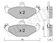 22-0165-0 MET - Klocki hamulcowe METELLI (odp.GDB1041) Renault Laguna 93-/Chrysler Viper 92-