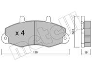 22-0194-0 MET - Klocki hamulcowe METELLI (odp.GDB1084) FORD TRANSIT /koła 14"/