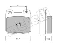 22-0276-0 MET - Klocki hamulcowe METELLI (odp.GDB914) OPEL OMEGA A 86-88