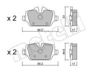 22-0641-0 MET - Klocki hamulcowe METELLI /tył/ (odp.GDB1612) BMW E90 05-/E87 04-