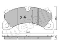 22-0956-0 MET - Klocki hamulcowe METELLI (odp.GDB2004) PORSCHE CAYENNE 10- /sys.BREMBO/