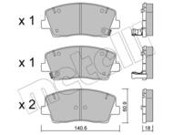 22-1169-0 MET - Klocki hamulcowe METELLI (odp.58101-J5A00) KIA STINGER 2.2CRDi VGT 4WD