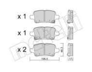 22-1180-0 MET - Klocki hamulcowe METELLI (odp.GDB2184) OPEL INSIGNIA 1.5-2.0 TURBO 4x4 CDTi  17-