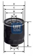 23.428.00 - Filtr oleju UFI (OEM QUALITY) (odp.W712/39) VAG /zamienny z 23.453.00/