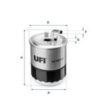 24.107.00 - Filtr paliwa UFI (OEM QUALITY) /z przyłączem/ JEEP/DB CDI 04-