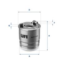 24.111.00 - Filtr paliwa UFI (OEM QUALITY) DB 2.2-3.0CDI 07- /z przyłączem/