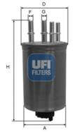 24.130.00 - Filtr paliwa UFI (OEM QUALITY) FORD/JAGUAR 2.7D 04-