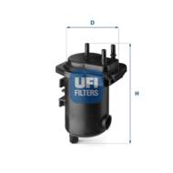 24.132.00 - Filtr paliwa UFI (OEM QUALITY) RENAULT 1.5DCi /z przyłączem czujnika/