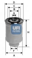 24.465.00 - Filtr paliwa UFI (OEM QUALITY) PSA/MITSUBISHI 1.8-2.2D 07-