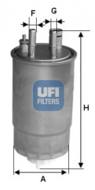 24.ONE.00 - Filtr paliwa UFI (OEM QUALITY) (prod.OE 77363804) FIAT/FORD