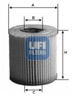 25.009.00 - Filtr oleju UFI (OEM QUALITY) /wkład/ LAND ROVER, OPEL, VAUXHALL