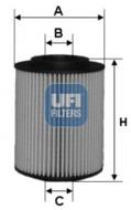 25.072.00 - Filtr oleju UFI (OEM QUALITY) /wkład/ HONDA 03-